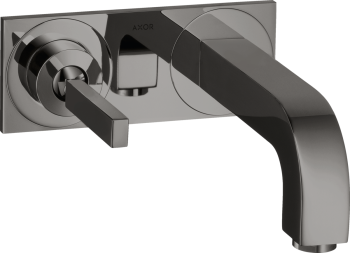  - AXOR Citterio bateria umywalkowa z uchwytem Pin, wylewką 16 cm i płytką, ścienna, podtynkowa czarny chrom polerowany 39112330 - 39112330 - Łazienki Szydłowski