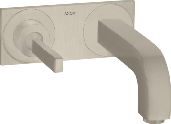  - AXOR Citterio Jednouchwytowa bateria umywalkowa z uchwytem Pin, wylewką 160 mm i płytką, ścienna, podtynkowa nikiel szczotkowany 39112820 - 39112820 U - Łazienki Szydłowski