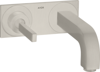  - AXOR Citterio Jednouchwytowa bateria umywalkowa z uchwytem Pin, wylewką 220 mm i płytką, ścienna, podtynkowa 39115800 - 39115800 - Łazienki Szydłowski