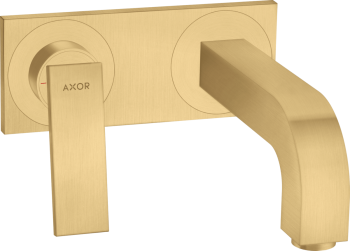 - AXOR Citterio Jednouchwytowa bateria umywalkowa z wylewką 220 mm i płytką, ścienna, podtynkowa złoty optyczny szczotkowany 39119250 - 39119250 - Łazienki Szydłowski