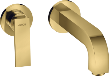 - AXOR Citterio bateria umywalkowa z wylewką 22 cm i rozetami, ścienna, podtynkowa złoty optyczny polerowany 39121990 - 39121990 - Łazienki Szydłowski
