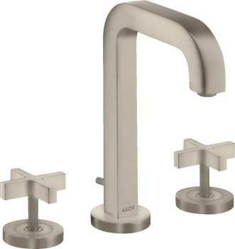 - AXOR Citterio 3-otworowa bateria umywalkowa 170 z uchwytami krzyżowymi, rozetami, wylewką 14 cm nikiel szczotkowany 39133820 - 39133820 - Łazienki Szydłowski