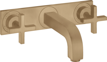 - AXOR Citterio 3-otworowa bateria umywalkowa z uchwytami krzyżowymi, płytką i wylewką 226 mm, ścienna, podtynkowa 39144140 - 39144140 - Łazienki Szydłowski