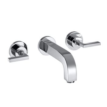  - AXOR Citterio 3-otworowa bateria umywalkowa z uchwytami jednoramiennymi, rozetami i wlewką 22,2 cm, chrom 39147000 - 39147000 - Łazienki Szydłowski