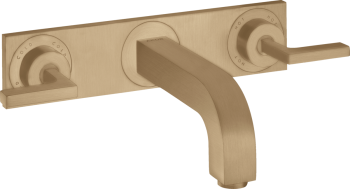  - AXOR Citterio 3-otworowa bateria umywalkowa z uchwytami jednoramiennymi, płytką i wylewką 22,6 cm, ścienna, podtynkowa brąz szczotkowany 39148140 - 39148140 - Łazienki Szydłowski