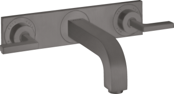  - AXOR Citterio 3-otworowa bateria umywalkowa z uchwytami jednoramiennymi, płytką i wylewką 22,6 cm czarny chrom szczotkowany 39148340 - 39148340 - Łazienki Szydłowski