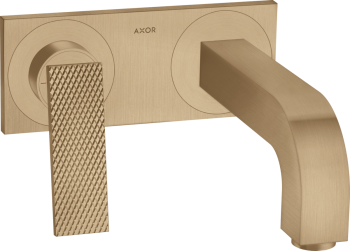 - AXOR Citterio Jednouchwytowa bateria umywalkowa z wylewką 22 cm i płytką, ścienna, podtynkowa, cięcie rombowe brąz szczotkowany 39171140 - 39171140 - Łazienki Szydłowski