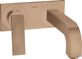  - AXOR Citterio bateria umywalkowa z wylewką 220 mm i płytką, cięcie rombowe czerwone złoto szczotkowane 39171310 - 39171310 - Łazienki Szydłowski