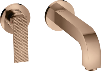 - AXOR Citterio bateria umywalkowa z wylewką 220 mm i rozetami, cięcie rombowe czerwone złoto polerowane 39181300 - 39181300 - Łazienki Szydłowski