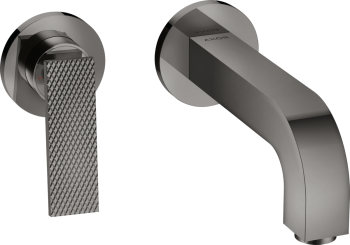 - AXOR Citterio bateria umywalkowa z wylewką 220 mm i rozetami, cięcie rombowe czarny chrom polerowany 39181330 - 39181330 U - Łazienki Szydłowski