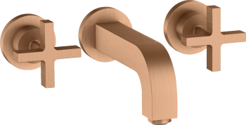 - AXOR Citterio 3-otworowa bateria umywalkowa z uchwytami krzyżowymi, rozetami i wylewką 16,2 cm, ścienna, podtynkowa brąz szczotkowany 39313140 - 39313140 U - Łazienki Szydłowski