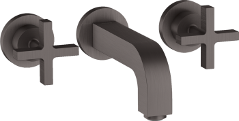  - AXOR Citterio 3-otworowa bateria umywalkowa z uchwytami krzyżowymi, rozetami i wylewką 16,2 cm, ścienna, podtynkowa czarny chrom szczotkowany 39313340 - 39313340 - Łazienki Szydłowski