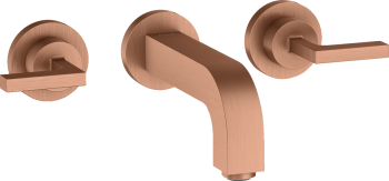  - AXOR Citterio 3-otworowa bateria umywalkowa z uchwytami jednoramiennymi, rozetami i wylewką 16,2 cm czerwone złoto szczotkowane 39315310 - 39315310 - Łazienki Szydłowski