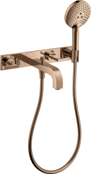 - AXOR Citterio 3-otworowa bateria wannowa z uchwytami jednoramiennymi i płytką, czerwone złoto polerowane 39442300 - 39442300 - Łazienki Szydłowski