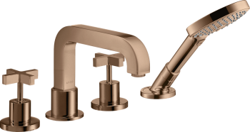 - AXOR Citterio 4-otworowa bateria na brzeg wanny z uchwytami krzyżowymi 39445300 - 39445300 - Łazienki Szydłowski