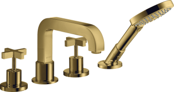  - AXOR Citterio 4-otworowa bateria wannowa do montażu na cokole z płytek z uchwytami krzyżowymi i rozetami 39453990 - 39453990 - Łazienki Szydłowski