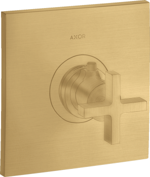 - AXOR Citterio Bateria termostatyczna HighFlow z uchwytem krzyżowym, podtynkowa złoty optyczny szczotkowany 39716250 - 39716250 - Łazienki Szydłowski