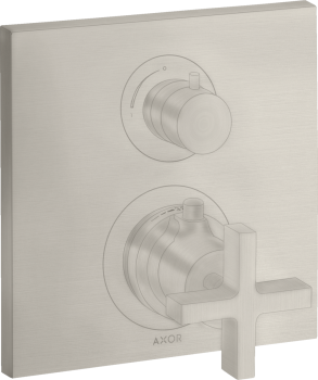  - AXOR Citterio Bateria termostatyczna z uchwytem krzyżowym do 2 odbiorników, podtynkowa stal szlachetna optyczna 39725800 - 39725800 - Łazienki Szydłowski