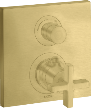  - AXOR Citterio Bateria termostatyczna z uchwytem krzyżowym do 2 odbiorników,  mosiądz szczotkowany 39725950 - 39725950 - Łazienki Szydłowski