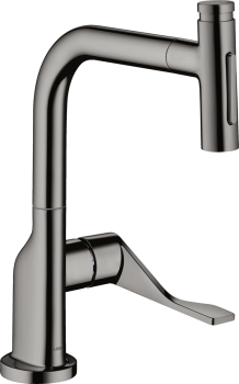  - AXOR Citterio Jednouchwytowa bateria kuchenna Select 230 2jet z wyciąganą wylewką czarny chrom polerowany 39863330 - 39863330 - Łazienki Szydłowski