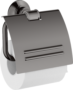  - AXOR Montreux Uchwyt na papier toaletowy z osłoną czarny chrom polerowany 42036330 - 42036330 - Łazienki Szydłowski