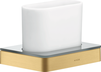 - AXOR Universal Softsquare Kubek na szczoteczki do zębów złoty optyczny szczotkowany 42834250 - 42834250 - Łazienki Szydłowski