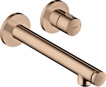  - AXOR Uno Bateria umywalkowa Select z wylewką 221 mm, ścienna, podtynkowa czerwone złoto polerowane 45113300 - 45113300 U - Łazienki Szydłowski