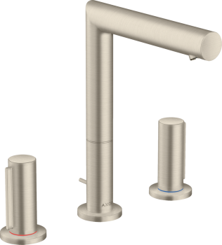  - AXOR Uno 3-otworowa bateria umywalkowa 200 z uchwytami Zero i kompletem odpływowym z cięgłem nikiel szczotkowany 45133820 - 45133820 - Łazienki Szydłowski