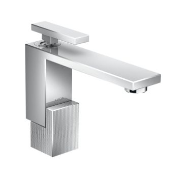  - AXOR Edge bateria umywalkowa 130 z kompletem odpływowym Push-Open, szlif diamentowy chrom 46011000 - 46011000 - Łazienki Szydłowski