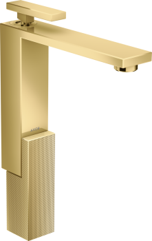  - AXOR Edge bateria umywalkowa 280 do umywalek nablatowych z kompletem odpływowym Push-Open, szlif diamentowy złoty optyczny polerowany 46031990 - 46031990 - Łazienki Szydłowski