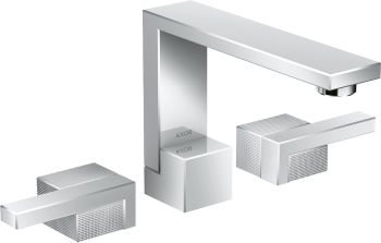  - AXOR Edge 3-otworowa bateria umywalkowa 130 z kompletem odpływowym Push-Open, szlif diamentowy chrom 46051000 - 46051000 - Łazienki Szydłowski