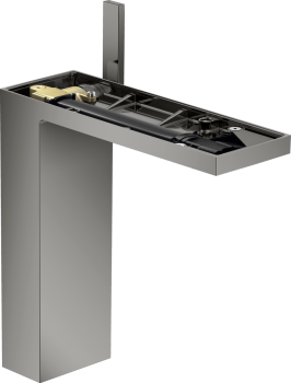  - AXOR MyEdition bateria umywalkowa 230 bez płytki do umywalek nablatowych z kompletem odpływowym Push-Open czarny chrom polerowany 47022330 - 47022330 - Łazienki Szydłowski