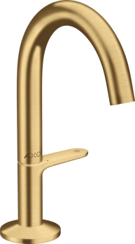  - AXOR One Bateria umywalkowa Select 140 z kompletem odpływowym Push-Open złoty optyczny szczotkowany 48010250 - 48010250 - Łazienki Szydłowski