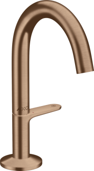  - AXOR One Bateria umywalkowa Select 140 z kompletem odpływowym Push-Open czerwone złoto szczotkowane 48010310 - 48010310 - Łazienki Szydłowski