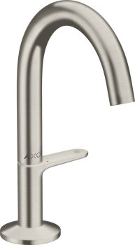  - AXOR One Bateria umywalkowa Select 140 z kompletem odpływowym Push-Open stal szlachetna optyczna 48010800 - 48010800 - Łazienki Szydłowski