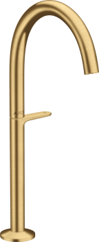  - AXOR One Bateria umywalkowa Select 260 do umywalek nablatowych z kompletem odpływowym Push-Open złoty optyczny szczotkowany 48030250 - 48030250 - Łazienki Szydłowski