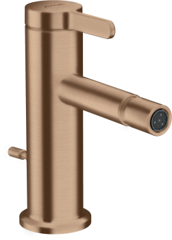  - AXOR One Jednouchwytowa bateria bidetowa z kompletem odpływowym z cięgłem czerwone złoto szczotkowane 48210310 - 48210310 - Łazienki Szydłowski