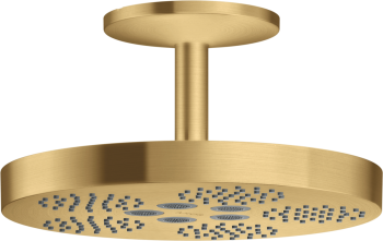 - AXOR One deszczownica prysznicowa 28 cm 1jet z przyłączem sufitowym złoty optyczny szczotkowany 48493250 - 48493250 U - Łazienki Szydłowski