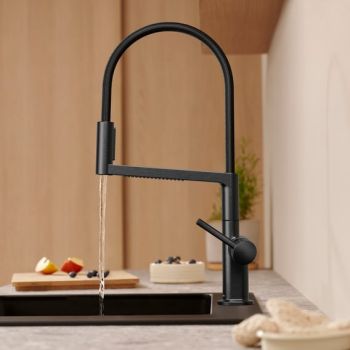 - HANSGROHE Talis Select M54 PowderSpray bateria kuchenna czarny chrom szczotkowany 72861340 - 72861340 - Łazienki Szydłowski