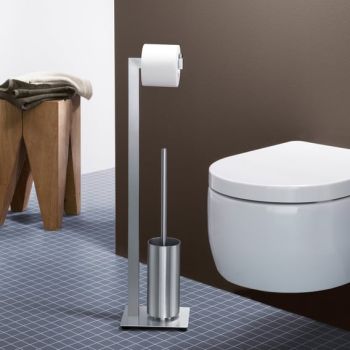  - Zack LINEA szczotka WC zestaw z uchwytem na papier, kolor stal szlachetna szczotkowana 40382 - 40382 - Łazienki Szydłowski