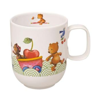 - Villeroy&Boch Kiddy Bears Kubek z uchem dla dzieci, duży Zielony, 280 ml, Głodny jak niedźwiedź 1486659651 - 1486659651 - Łazienki Szydłowski