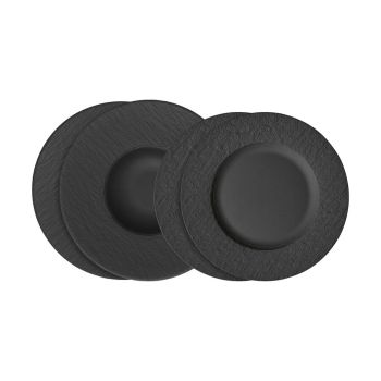  - Villeroy&Boch Manufacture Rock Zestaw talerzy Czarny, 1042398548 - 1042398548 - Łazienki Szydłowski