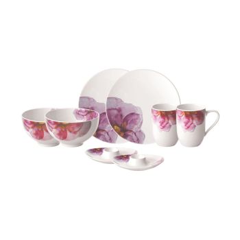 - Villeroy&Boch Rose Garden Zestaw śniadaniowy 8-częściowy biały  1042878757 - 1042878757 - Łazienki Szydłowski