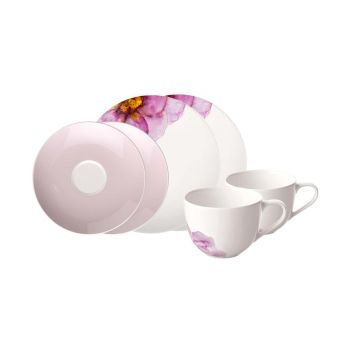 - Villeroy&Boch Rose Garden Zestaw kawowy 6-częściowy Ogród różany biały 1042877040 - 1042877040 - Łazienki Szydłowski