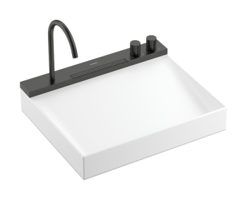- HANSGROHE Avalegra AquaUnit Umywalka wisząca 58 x 47,5 cm czarny chrom szczotkowany 22472340 - 22472340 - Łazienki Szydłowski