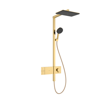 - HANSGROHE Raindance Alive Q Komplet prysznicowy 210/340 1jet z termostatem ShowerSelect Comfort złoty optyczny polerowany 24580990 - 24580990 - Łazienki Szydłowski