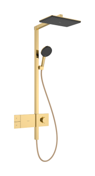 - HANSGROHE Raindance Alive Q Komplet prysznicowy 210/340 1jet EcoSmart z termostatem ShowerSelect Comfort złoty optyczny polerowany 24581990 - 24581990 - Łazienki Szydłowski