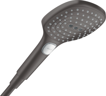 - HANSGROHE Raindance Select E Słuchawka prysznicowa 120 3jet PowderRain EcoSmart+ czarny chrom szczotkowany 28729340 - 28729340 - Łazienki Szydłowski