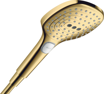 - HANSGROHE Raindance Select E Słuchawka prysznicowa 120 3jet PowderRain EcoSmart+ złoty optyczny polerowany 28729990 - 28729990 - Łazienki Szydłowski
