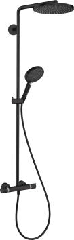 - HANSGROHE Raindance S Komplet prysznicowy 240 1jet PowderRain, EcoSmart+ z termostatem czarny mat 28825670 - 28825670 - Łazienki Szydłowski